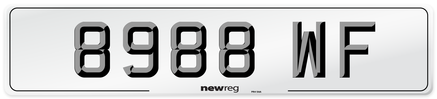 8988 WF Number Plate from New Reg
